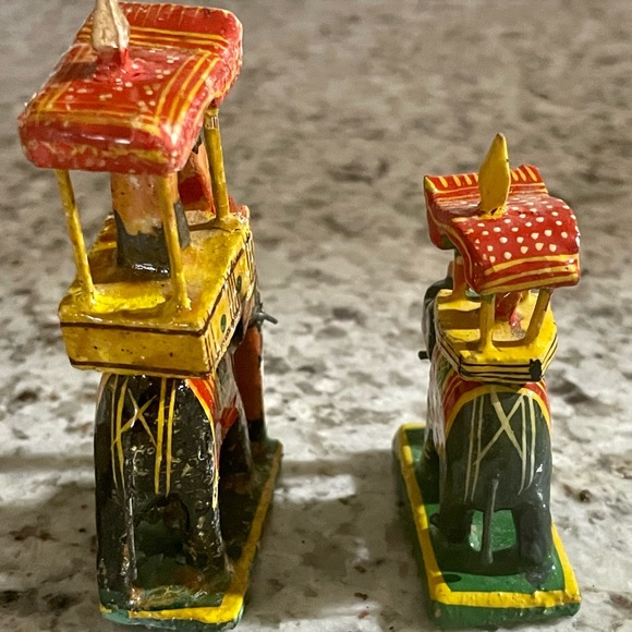 Vintage Wooden Elephant & Rider Figurines - Picture 5 of 16